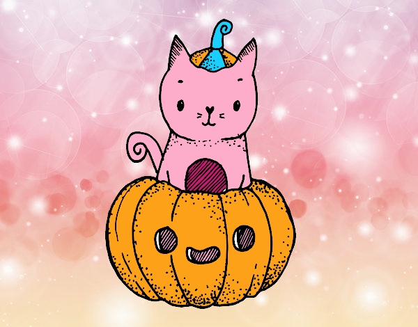 Un gatito de Halloween