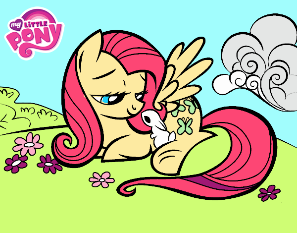 Fluttershy con un conejito