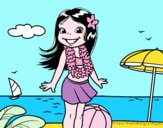 Niña en la playa