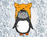 Pingüino con gorrito divertido