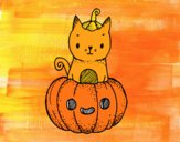 Un gatito de Halloween