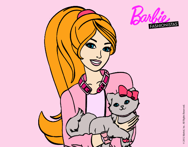 Barbie con su linda gatita