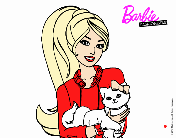 Barbie con su linda gatita