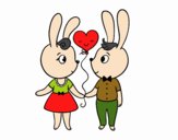 Conejos enamorados