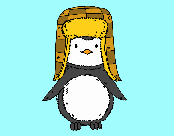 Pingüino con gorro