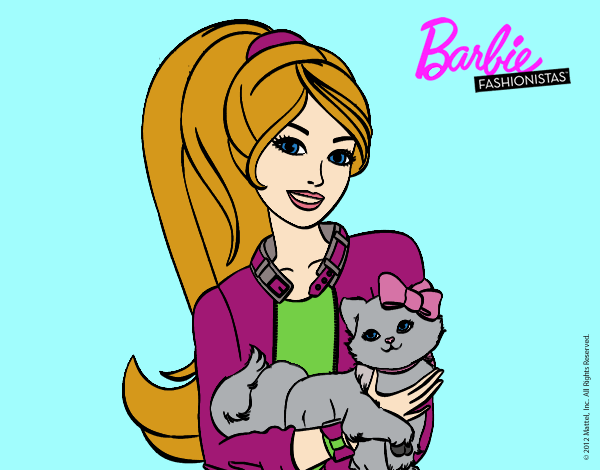 Barbie con su linda gatita