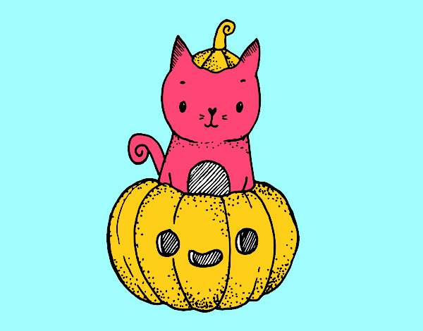 Un gatito de Halloween