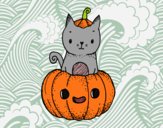 Un gatito de Halloween