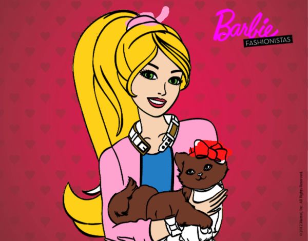 Barbie con su linda gatita