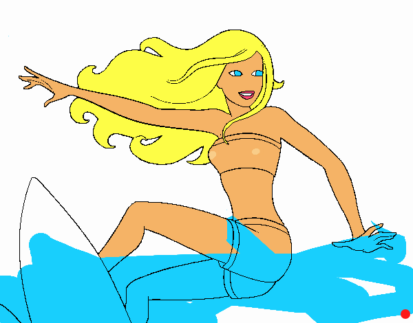 Barbie surfeando