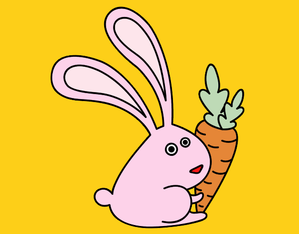 Conejo rosa claro