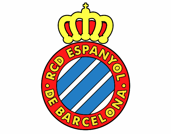 Dibujo de Escudo del RCD Espanyol pintado por en Dibujos.net el día  07-01-24 a las 12:10:25. Imprime, pinta o colorea tus propios dibujos!
