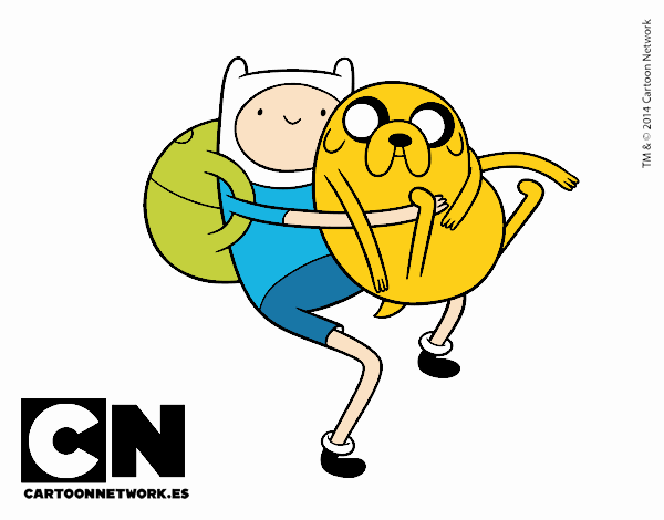 Finn y Jake abrazados