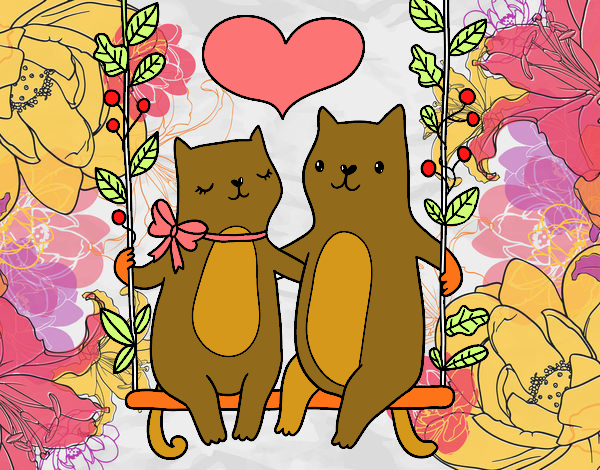 Gatitos enamorados