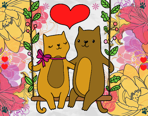 Gatitos enamorados