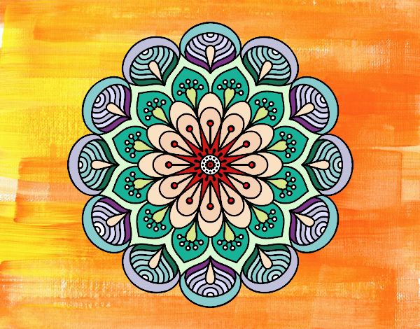 Mandala flor y hojas