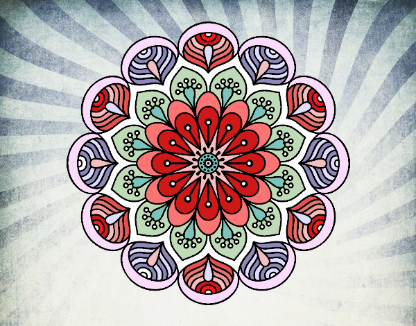 Mandala flor y hojas