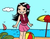 Niña en la playa