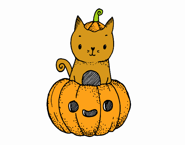 Un gatito de Halloween