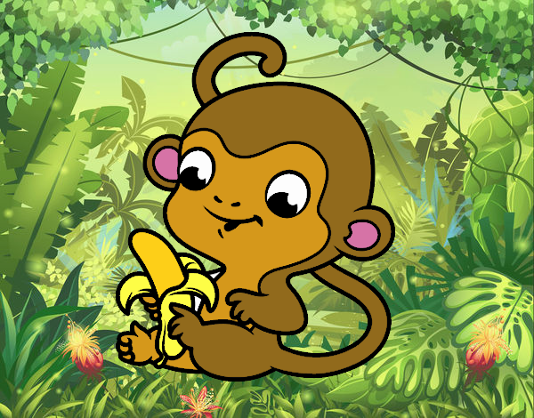 Monito con plátano