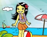 Niña en la playa