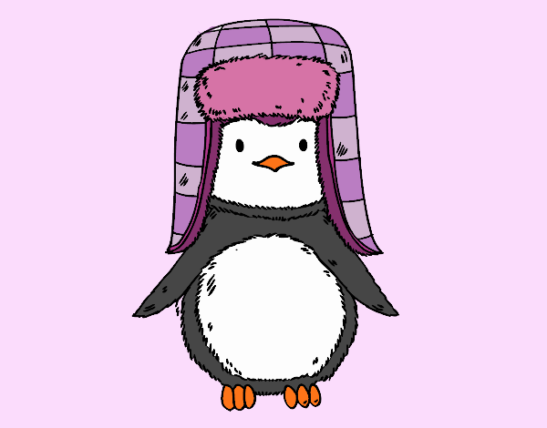 Pingüino con gorro