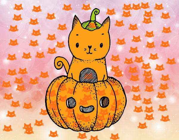 Un gatito de Halloween