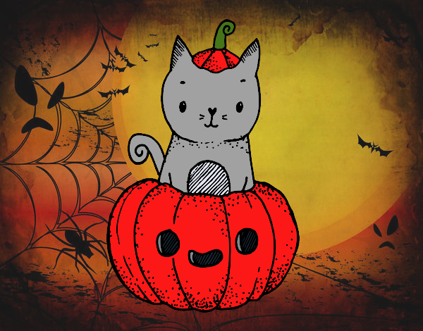 Un gatito de Halloween