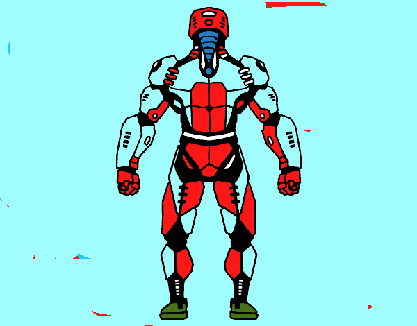 Robot luchador de espaldas