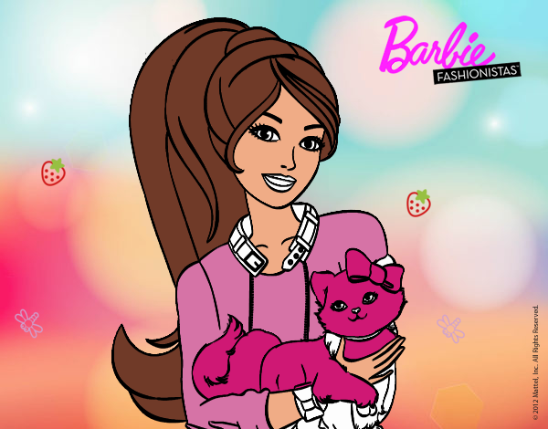 Barbie con su linda gatita