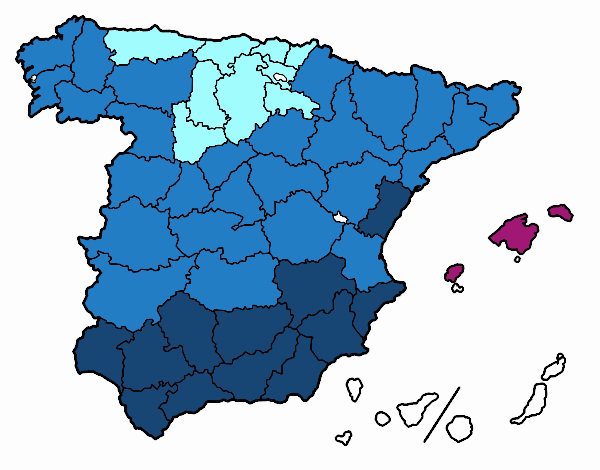 MAPA ESPAÑA ZONAS 