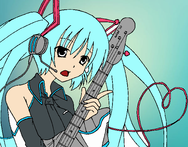 Miku con guitarra