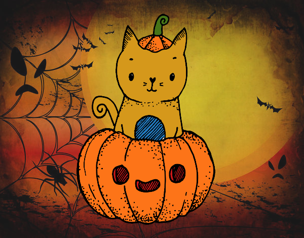 Un gatito de Halloween