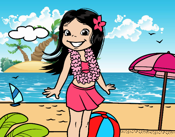 Niña en la playa