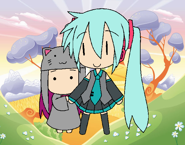 Miku y Kasane Chibi