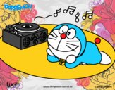 Doraemon escuchando música