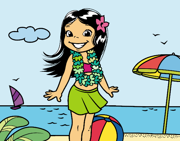 Niña en la playa