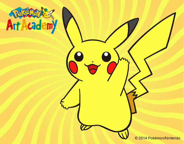 dibujo de pikachu saludando pintado por en dibujos net el día 04 05 24