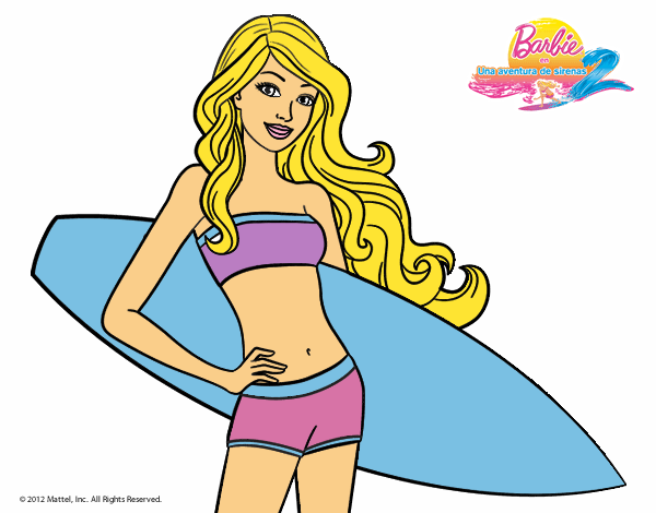 Barbie con tabla de surf