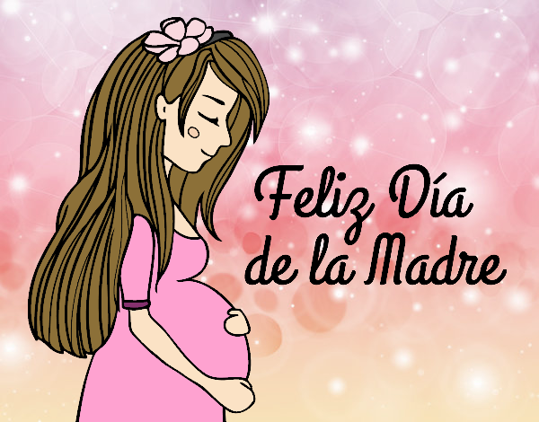 Mamá embarazada en el día de la madre