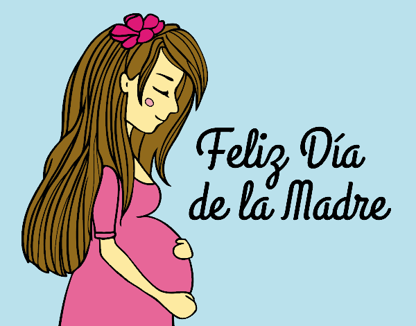 Mamá embarazada en el día de la madre