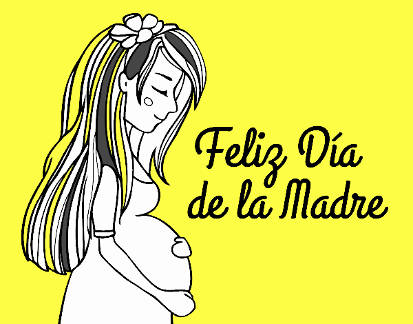 Mamá embarazada en el día de la madre