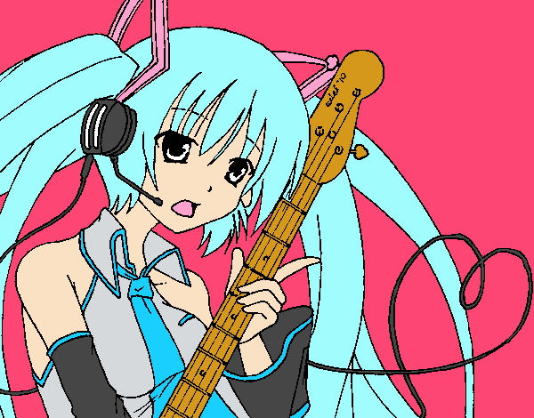 Miku con guitarra