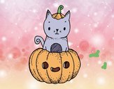 Un gatito de Halloween