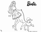 Barbie paseando a su mascota