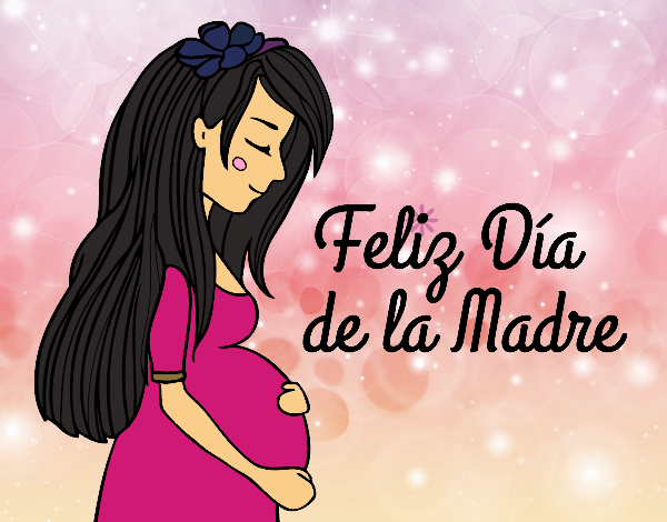 Mamá embarazada en el día de la madre