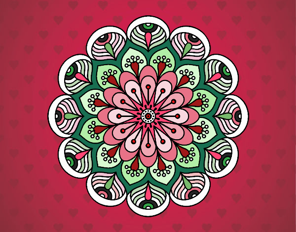 Mandala flor y hojas