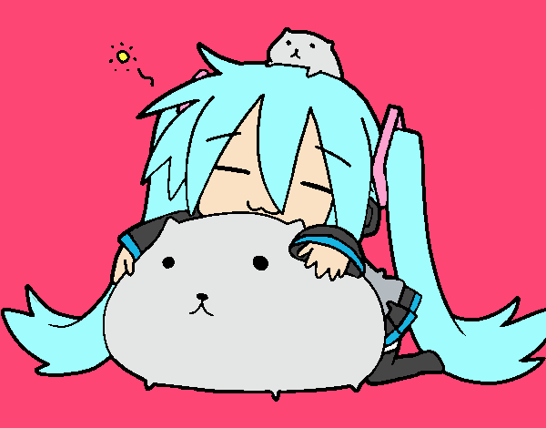 Miku con gatitos