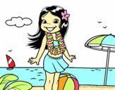 Niña en la playa