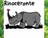 Rinoceronte y mariposa